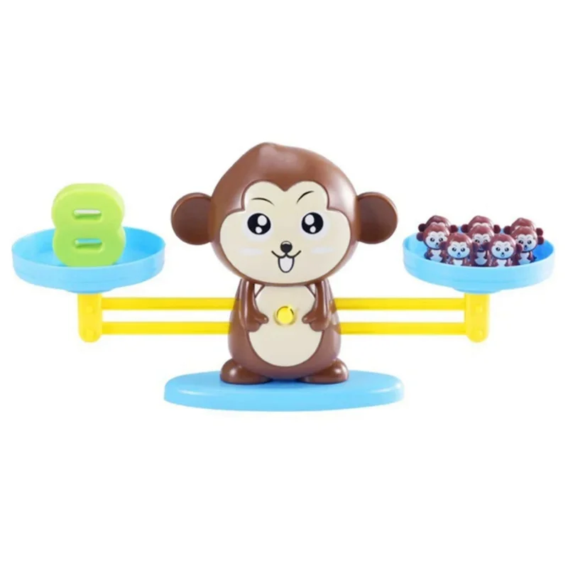 Cute monkey Children Digital Balance Scale Toys Early Montessori Educational Arithmetic counting math learning Board Games Kids