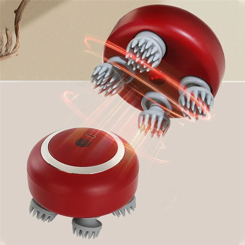 Red Light For Hair Care Head Massager With Adjustable Speed Soft Silicone For Kneading Function For Scalp Relief