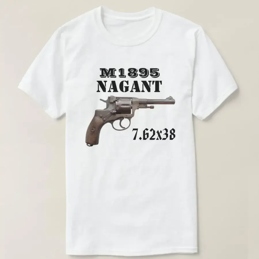 Nagant Revolver M1895 WW2 Gun Men T-Shirt Short Sleeve Casual 100% Cotton O-Neck T Shirt