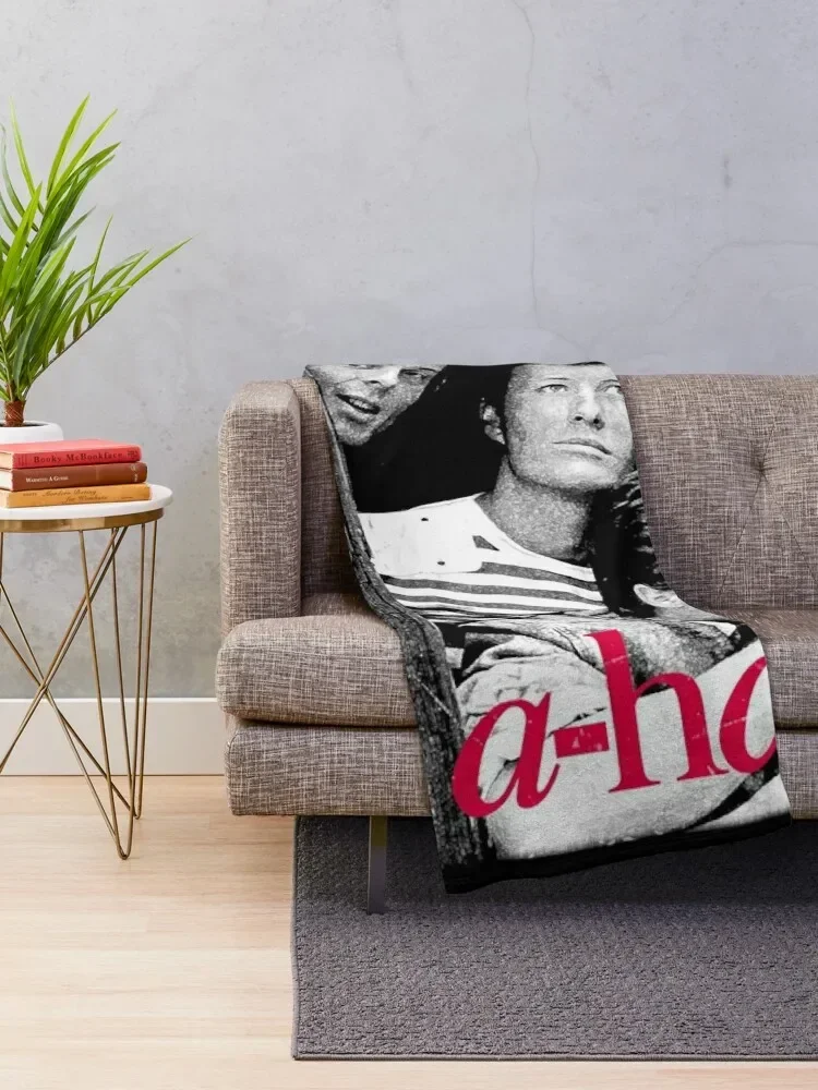 a-ha band 80s retro classic tshirt design Throw Blanket Shaggy Flannels wednesday for sofa Blankets