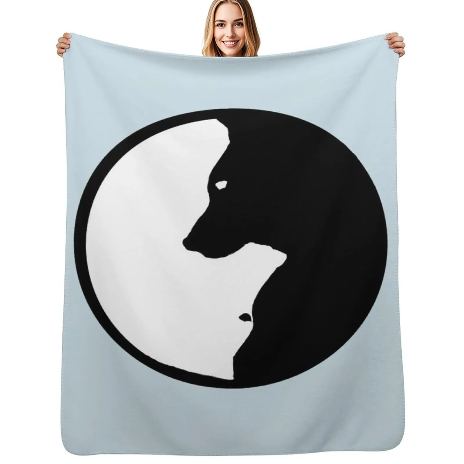 

Dog Yin Yang Throw Blanket Lightweight Warm Blanket for Travel Camping