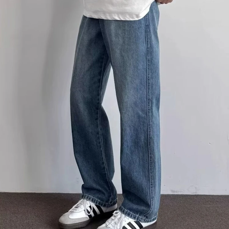 

Retro Jeans Boys Summer Ootd Outfit Loose Wide-leg Pants Tall Straight-flare Pants Man Jackets Japanese 2000s Y2k Clothes Shorts