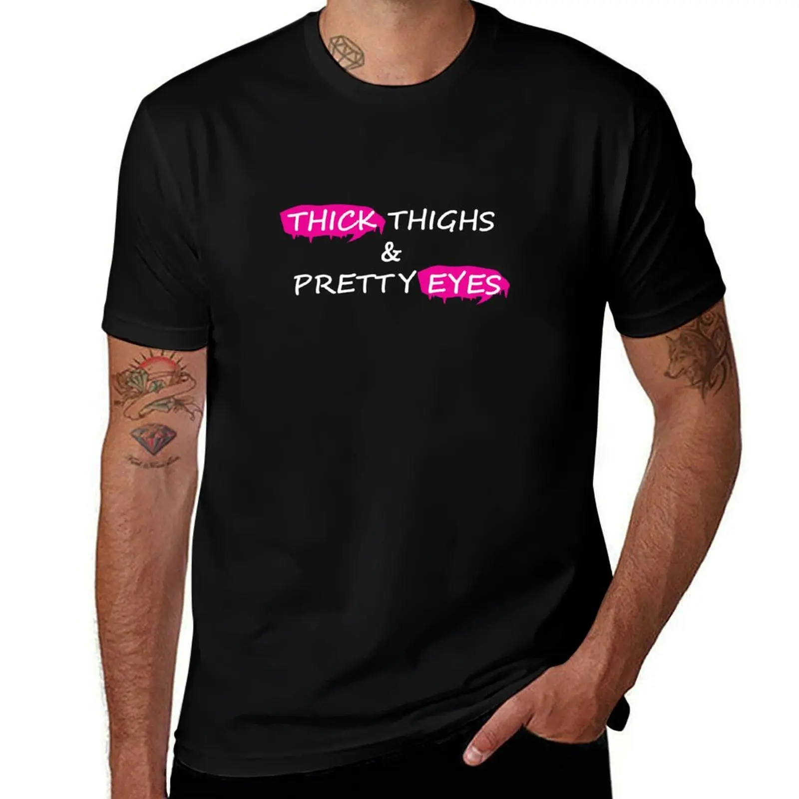 Thick Thighs & Pretty Eyes T-Shirt Lightweight Cooling Short Sleeve Tee T-Shirt