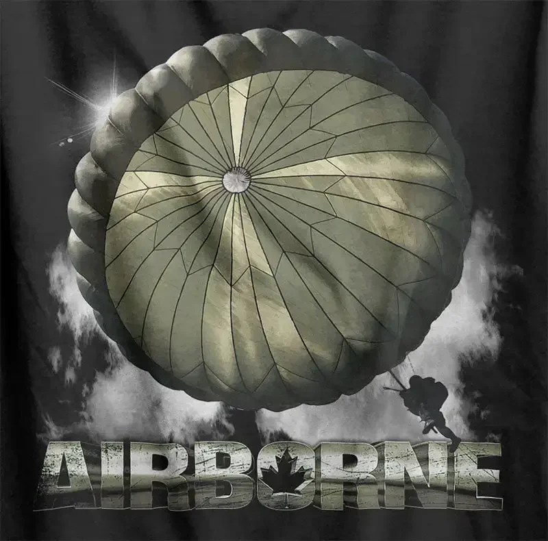 Canadian Army Paratroopers Airborne T-Shirt 100% Cotton O-Neck Summer Short Sleeve Casual Mens T-shirt Size S-3XL