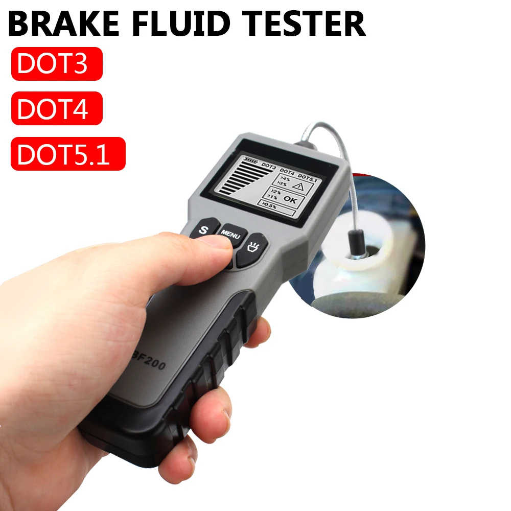 Digital Oil Quality Test Tool Auto Brake Fluid Tester BF200 LED Display Water Content Detector Car Brake Oil Tool