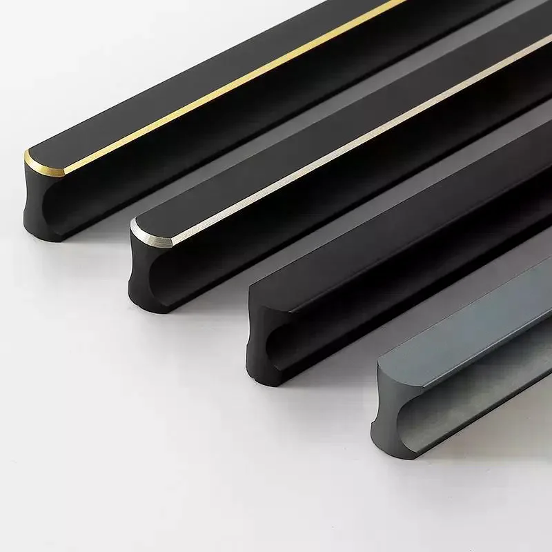 Modern Simple Light Luxury I-Shaped Cabinet Door Handle Extended Round Head Drawer Wardrobe Cabinet Furniture Door Handle