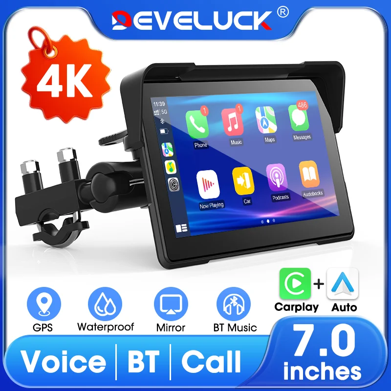 

UHD 4K Carplay Motorcycle Navigation Android Auto GPS for Motorcycles Accessories Digital Motorcycle Dashboard Waterproof Screen
