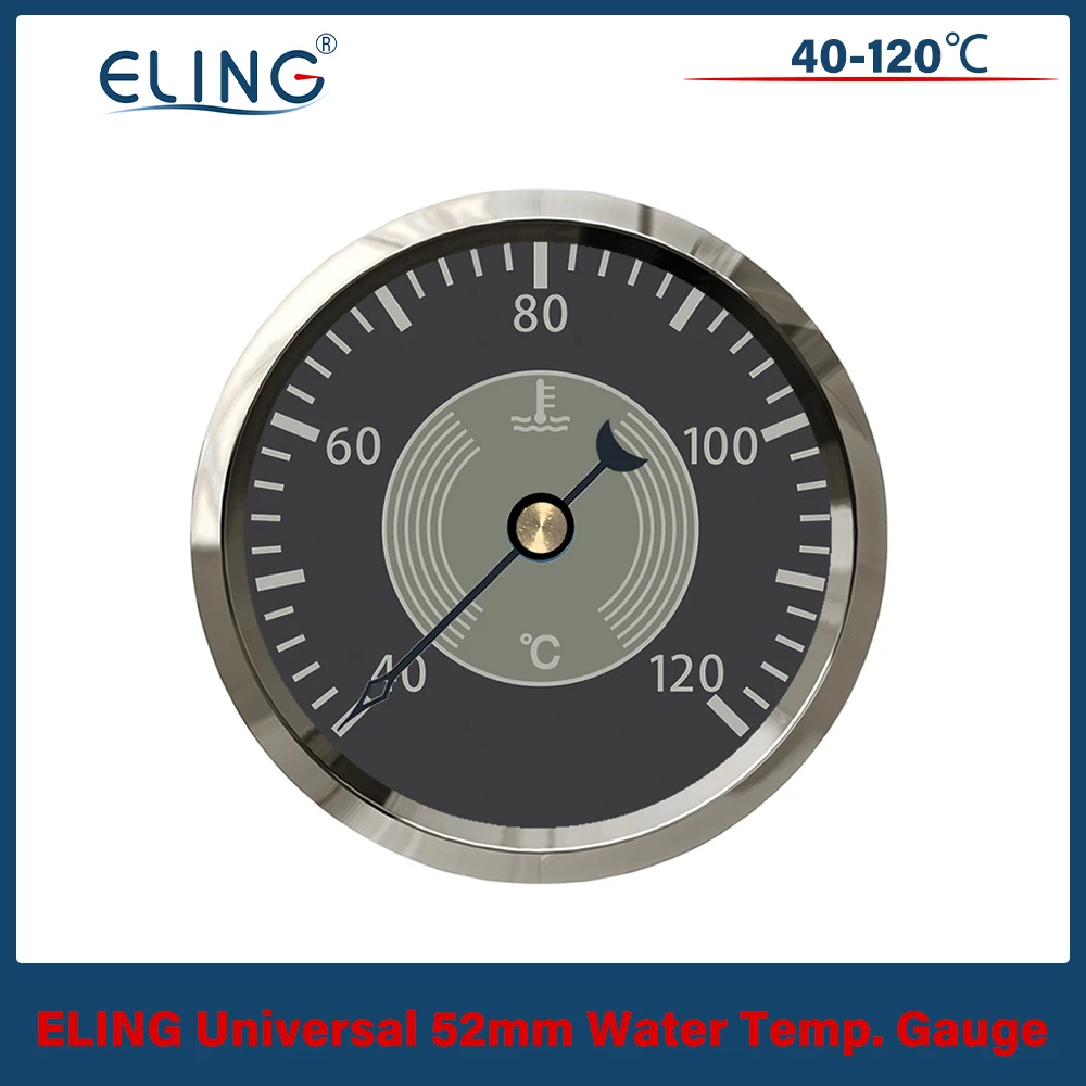 

Температура воды ELING 52 мм. Датчик температуры 40-120 ℃ Сигнал для мотоциклетных автомобильных тракторов с красной желтой подсветкой 12 В 24 В