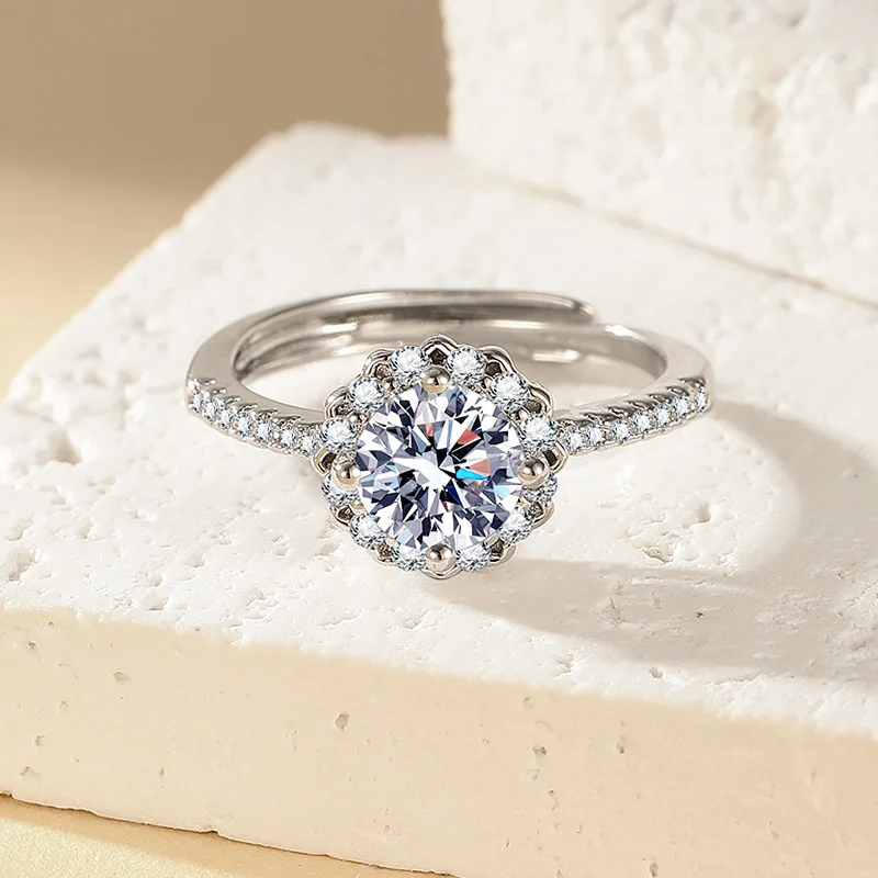 PT950 New Model Hotline Eight-Point Arrow Lotus Flower Ring - Women's Wholesale