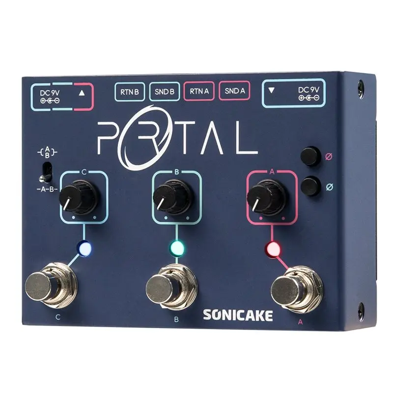 Pedal de Efectos Múltiples A99I-SONICAKE QDS-06, Mezclador de Señal Activa Portal, Selector de Línea Analógico de 3 Canales ABY y FX Loop
