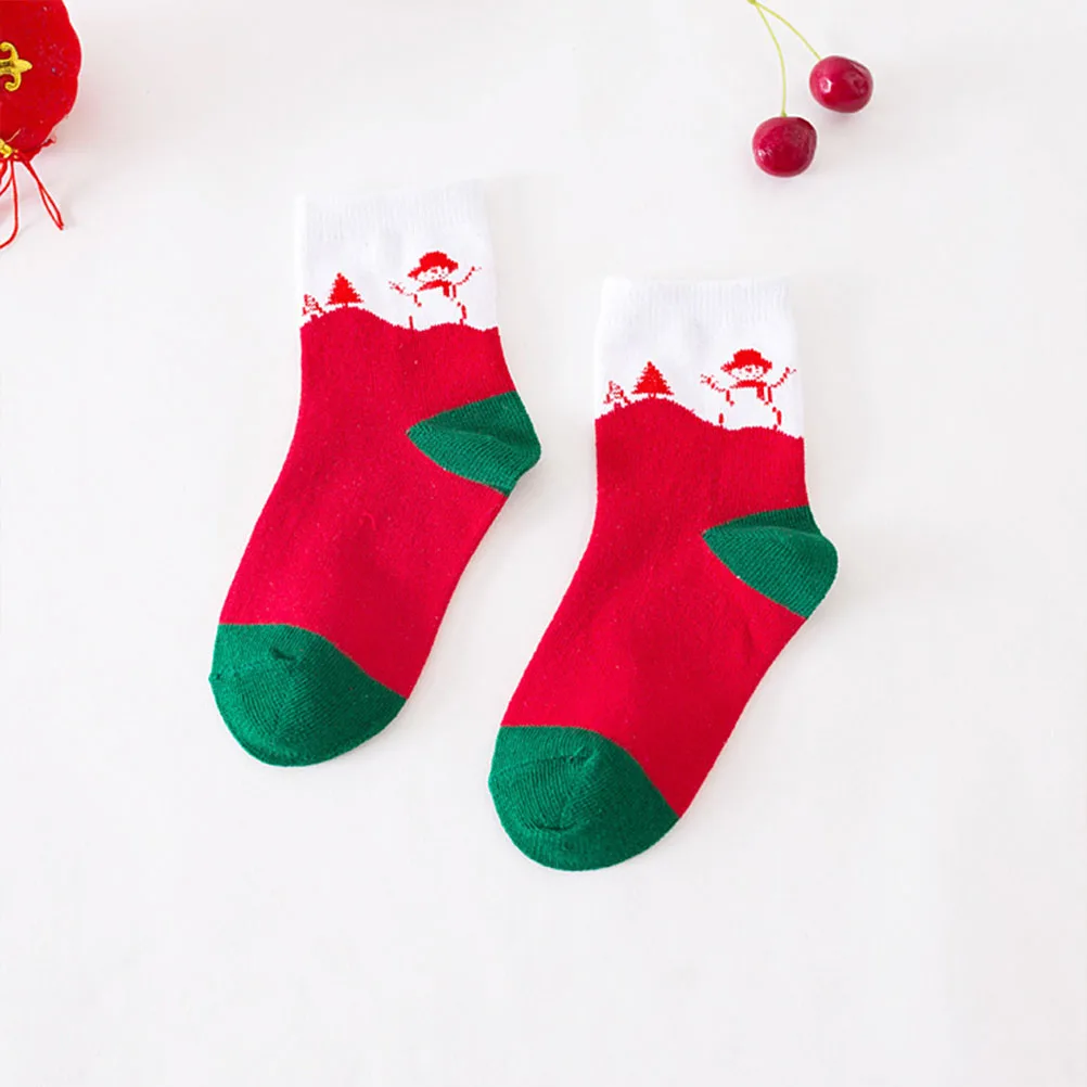 

5 Pairs Christmas Socks Kids Bulk Stocking Novelty Children Cotton Lightweight Suitable Indoor Outdoor Activities Spring Autumn