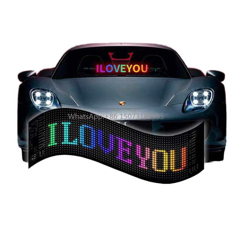 

RGX Flexible Car Sticker Screen App Control Car LED Display USB Flexible Smart Screen Text Animated Scrolling