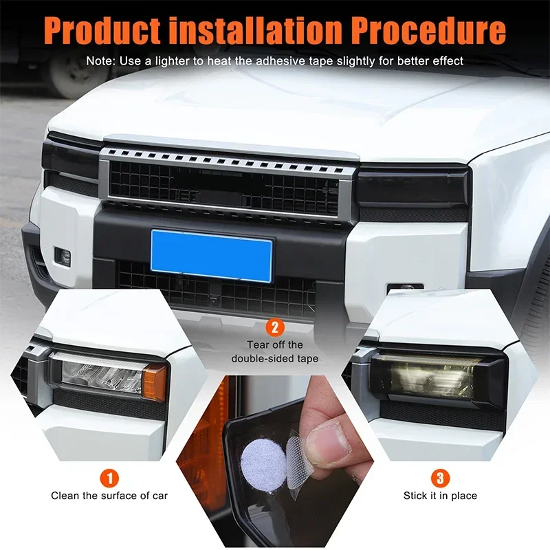 ABS لتويوتا لاند كروزر برادو 250 LC250 2024-2025 سيارة العلوي الذيل غطاء خفيف ملصق اكسسوارات السيارات الحماية الخارجية #4