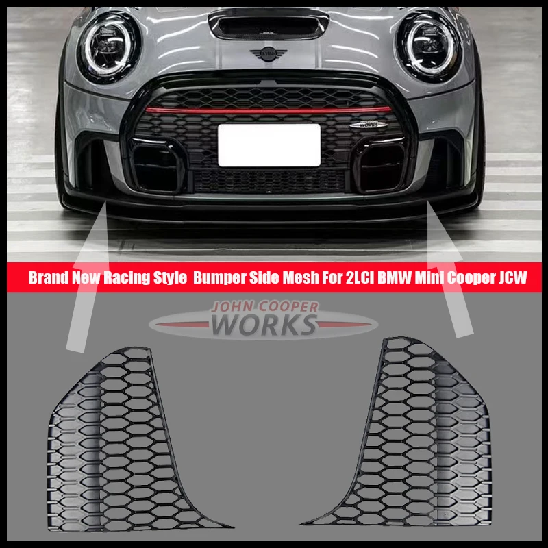 Brand New Racing Style Dust Proof High Quality ABS Bumper Side Mesh For BMW 2LCI Mini Cooper JCW F55 F56 F57 (1set/2pcs)