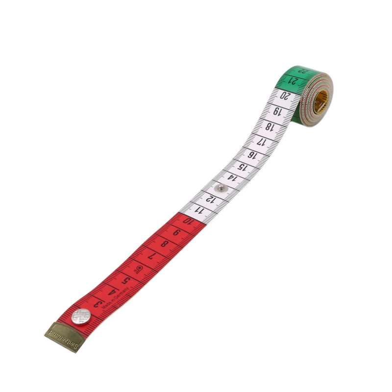 1 pièce Ruban de mesure souple de qualité avec attaches à pression, multicolore, double face, outil de couture et de broderie