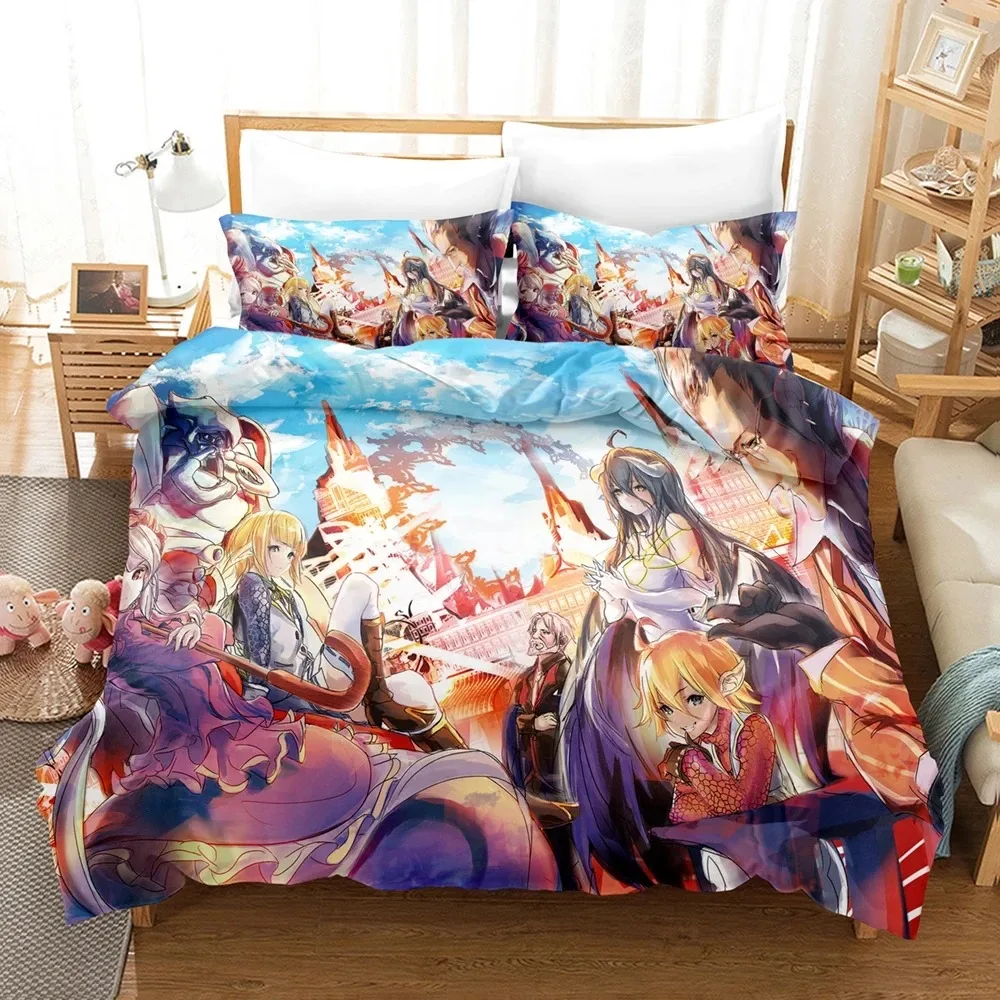 

3D Print Fashion OVERLORD Anime Bedding Set Boys Girls Twin Queen King Size Duvet Cover Pillowcase Bed boys Adult Bedroom