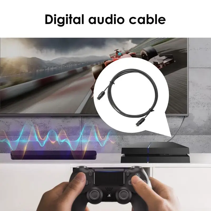 1.5m Digital Audio Cable OD2.2 Optical Fiber Cable Metal Audio Cable Toslink Cable Square Port Digital Cable  for Sound Bar TV