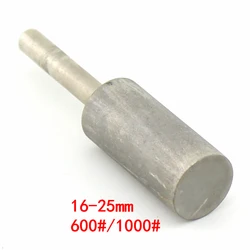16-25mm Grit 600# Cylinder  Grinding Head Rotary Bit Fine Sand Polishing Rod Jade Carving Burrs