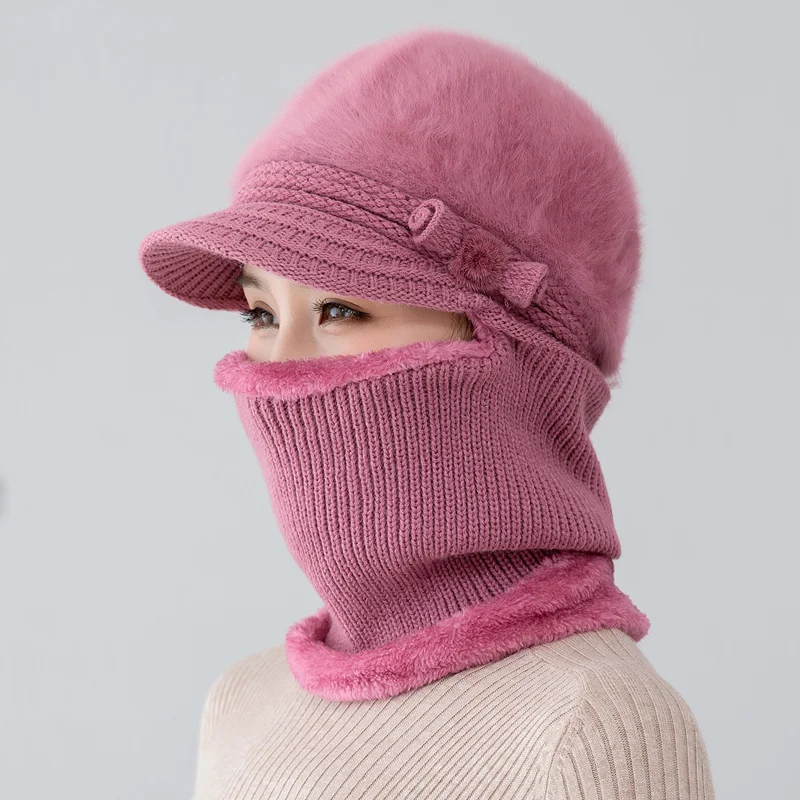 Hot Sale Female Winter Hats Fur Lined Keep Warm Hats For Women Windproof Coldproof Thicken Balaclava Cap