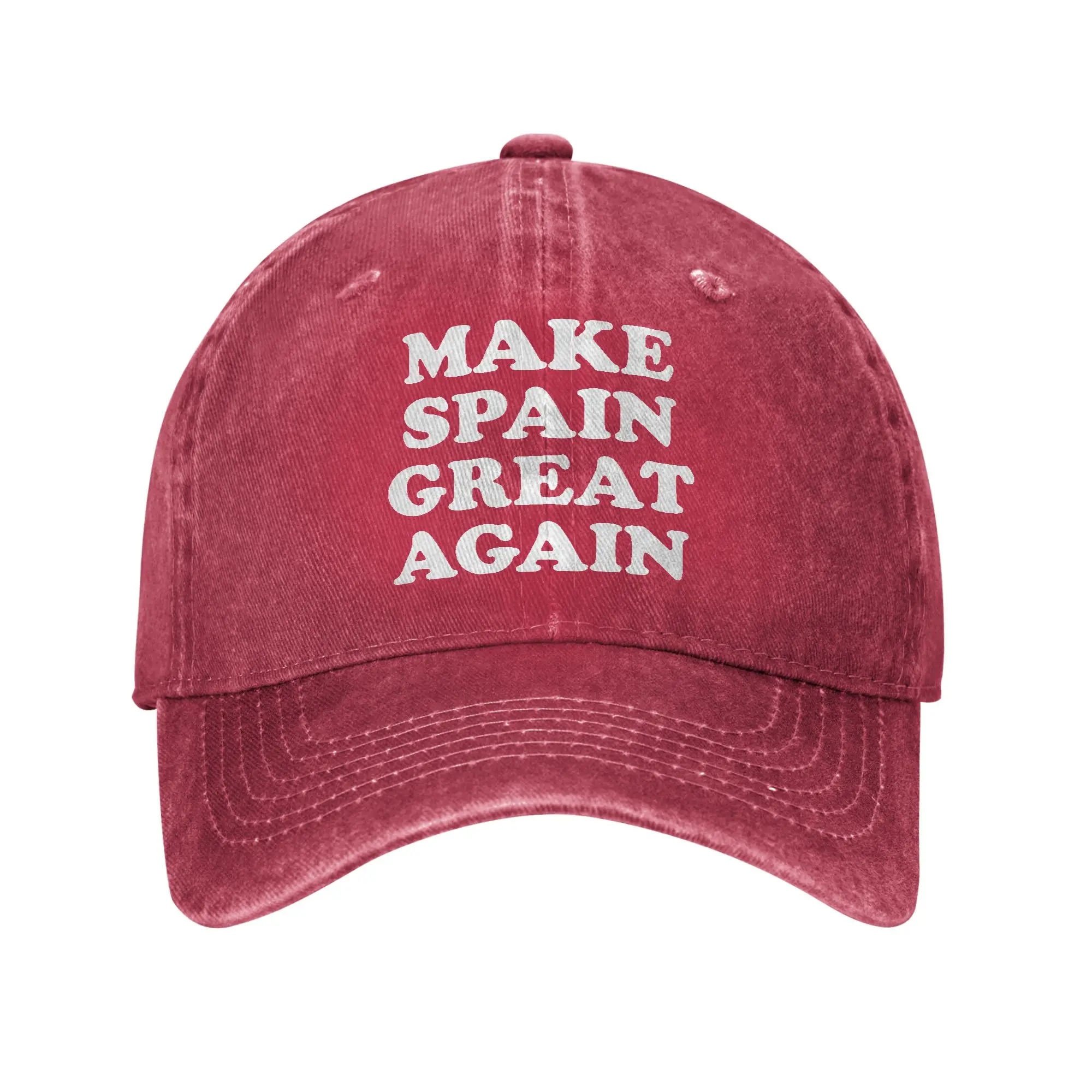 Unisex Make Spain Great Again  Printed Hats Fashion Distressed Cotton  Baseball Cap Adjustable