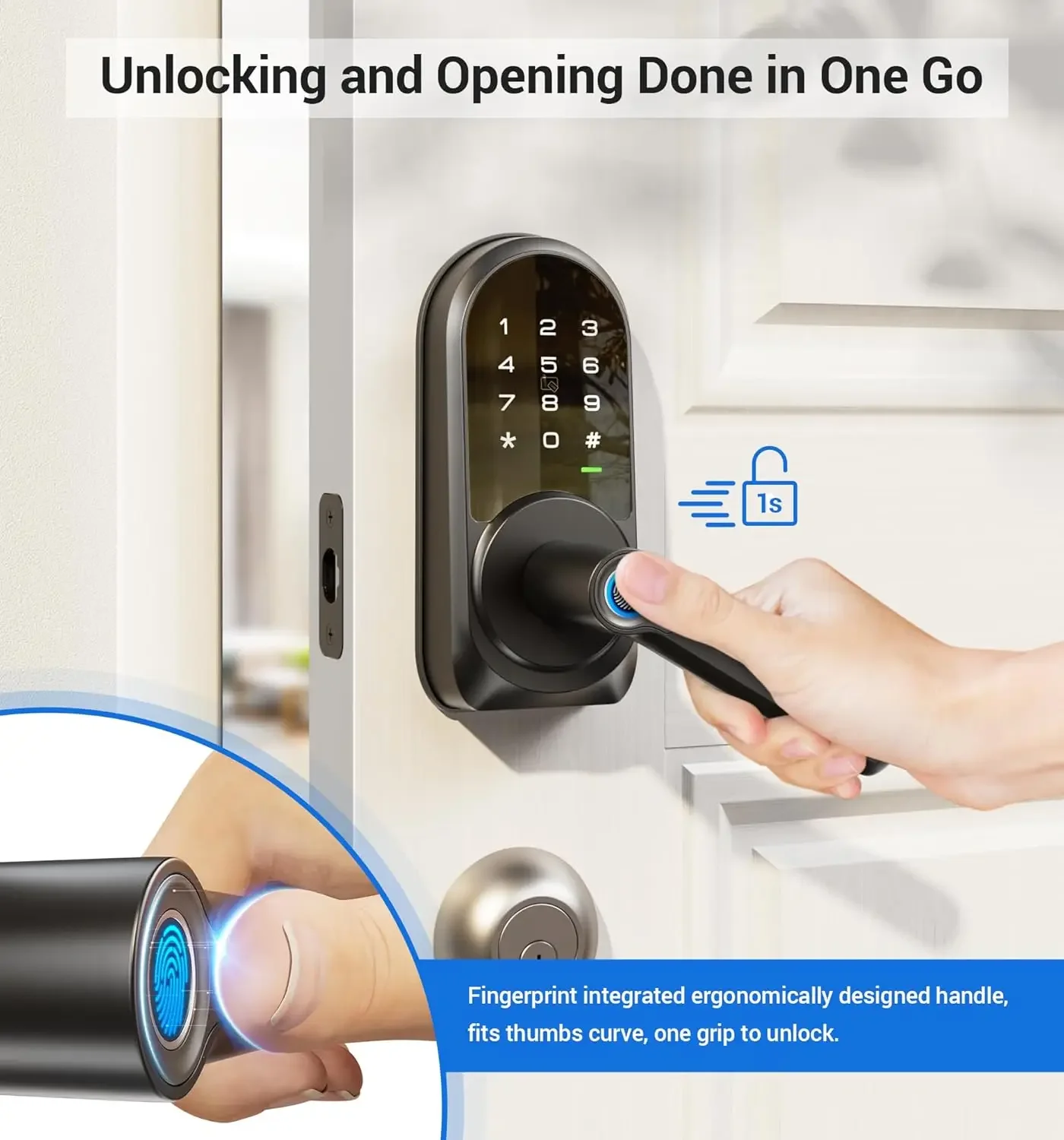 Serratura per porta d'ingresso senza chiave con maniglia Smart Locks