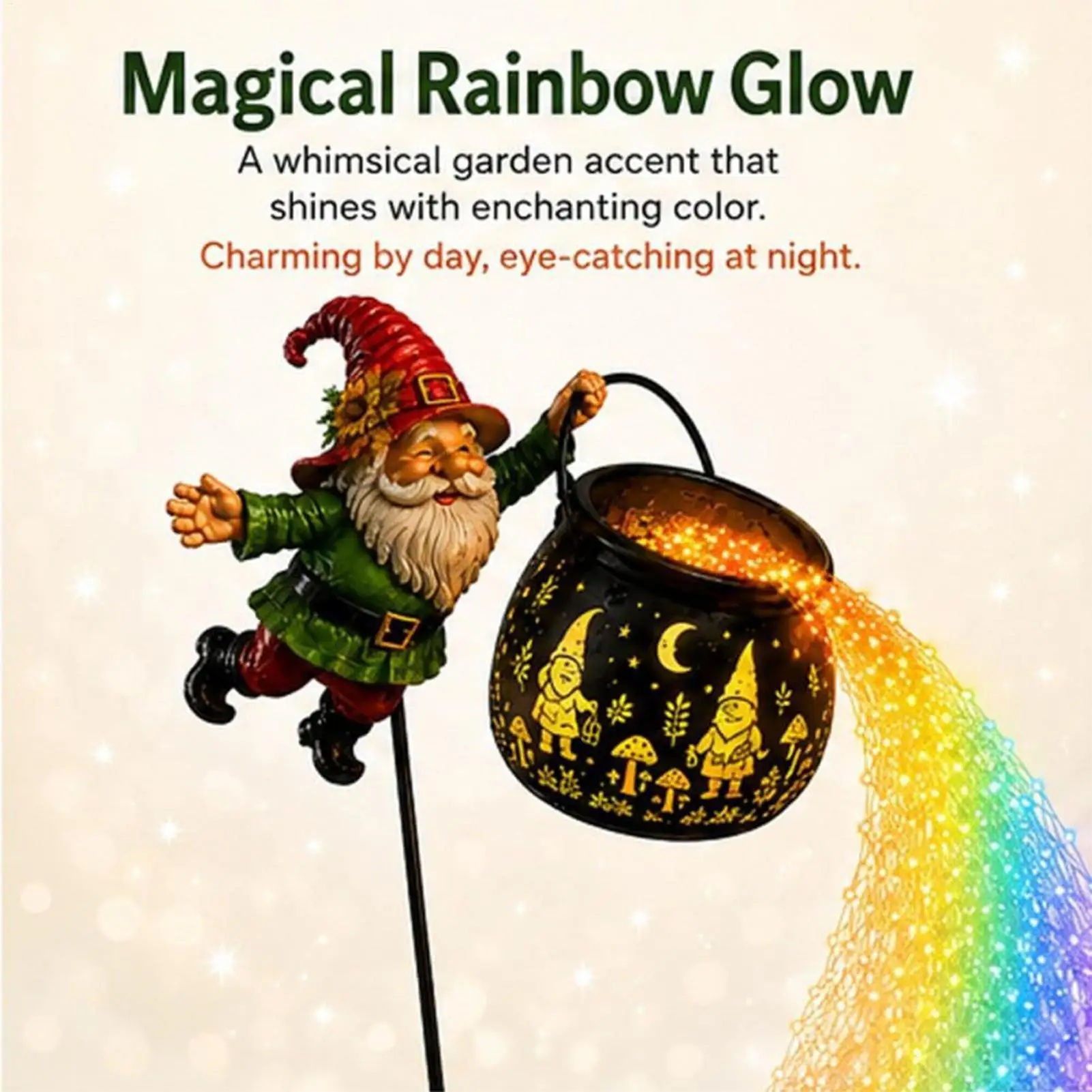 Christmas Solar Lights Outdoor Christmas Gnome Cauldron Stake Lamp Yard Lights For Outdoor Patio Lawn Backyard Garden Walkway