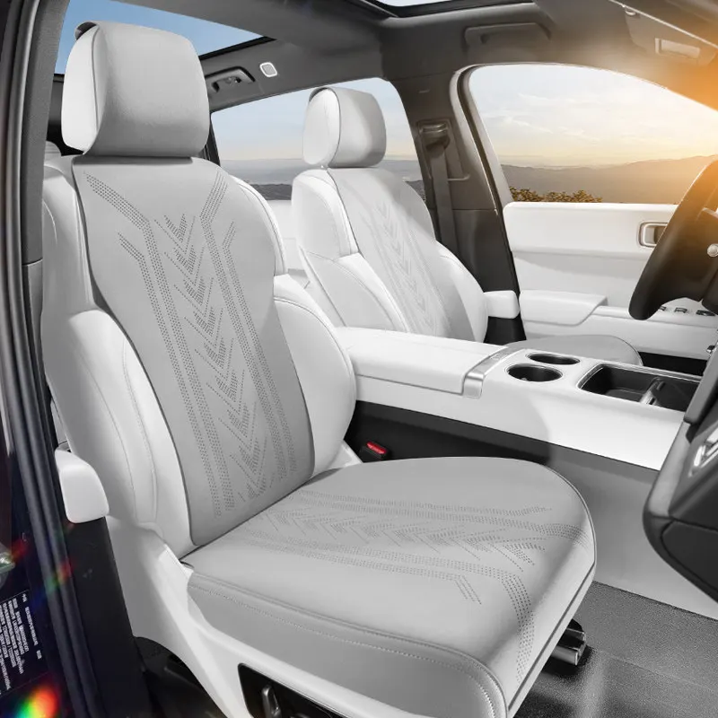 High Quality Nappa Leather Universal Car Seat Full Cover Breathable Luxury SUV Car Protection Perforated Leather Seat Full Cover