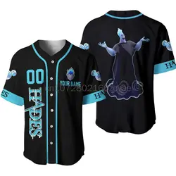 Villain Hades Baseball Jerseys Unisex Cartoon Graphics Casual Baseball Uniform Disney Custom Baseball Jerseys Casual Sweatshirt