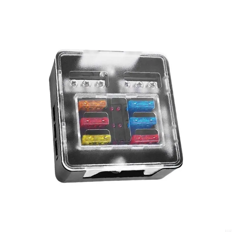 

2025 New Multiple Circuit Fuses Block Heat Resistant ABS 6 Way/12 Way Automotive Fuses Box Simple Installation for Car