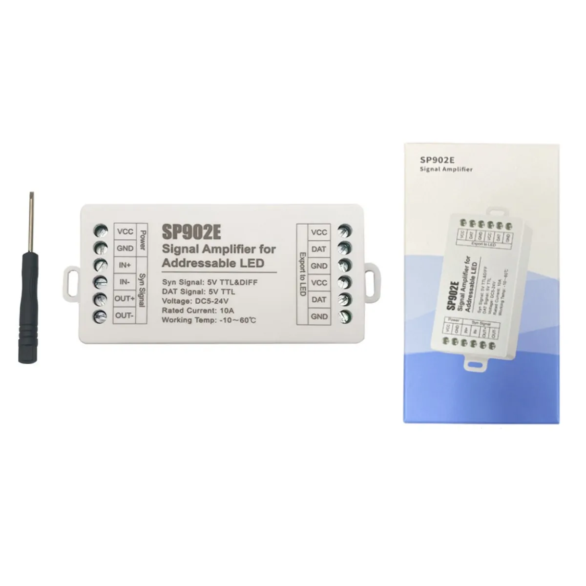 SP902E SPI Signal Amplifier Repeater For WS2812 WS2811 WS2813 RGB Addressable IC Programmable Matrix Panel Light LED Pixel Strip