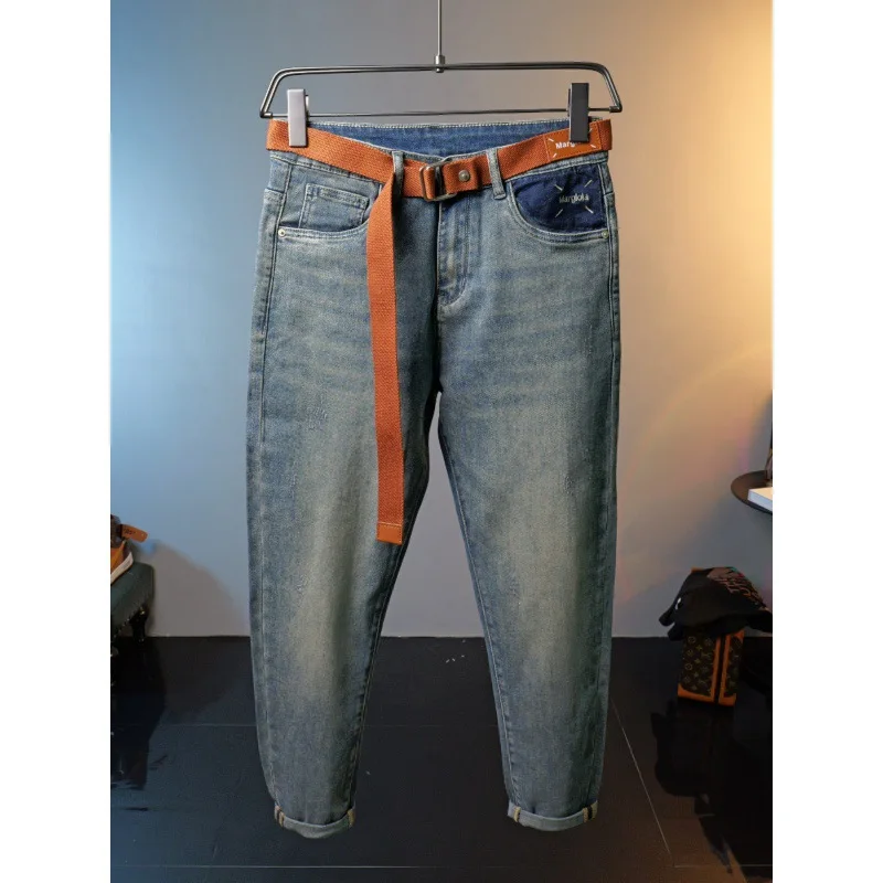 Cloth Patch men's jeans loose Street harem pants casual trend straight casual fashion design pants