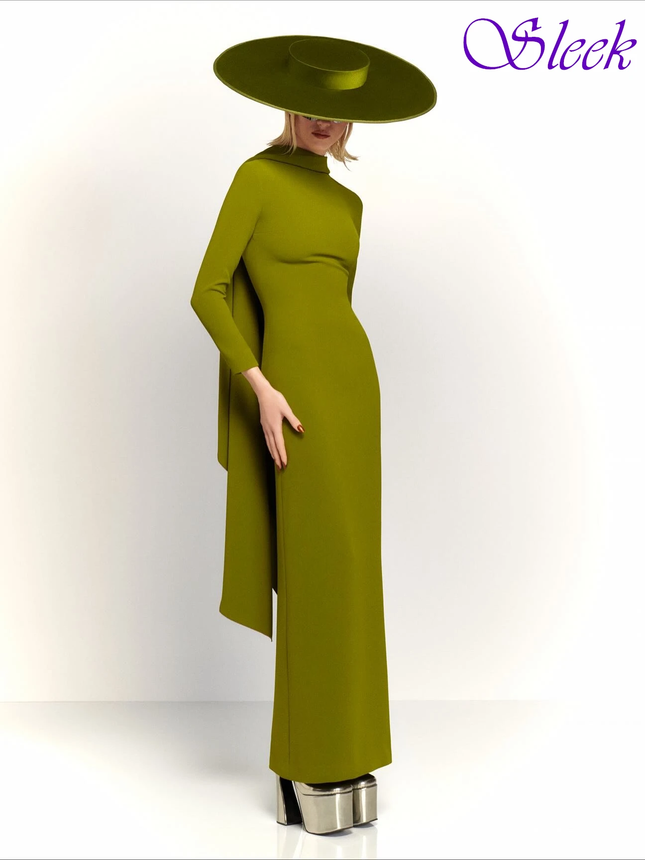 

Customized Straight High Collar Long Sleeves Elegant Evening Dress High Quality Bespoke Occasion Gowns Delicate Party Dress