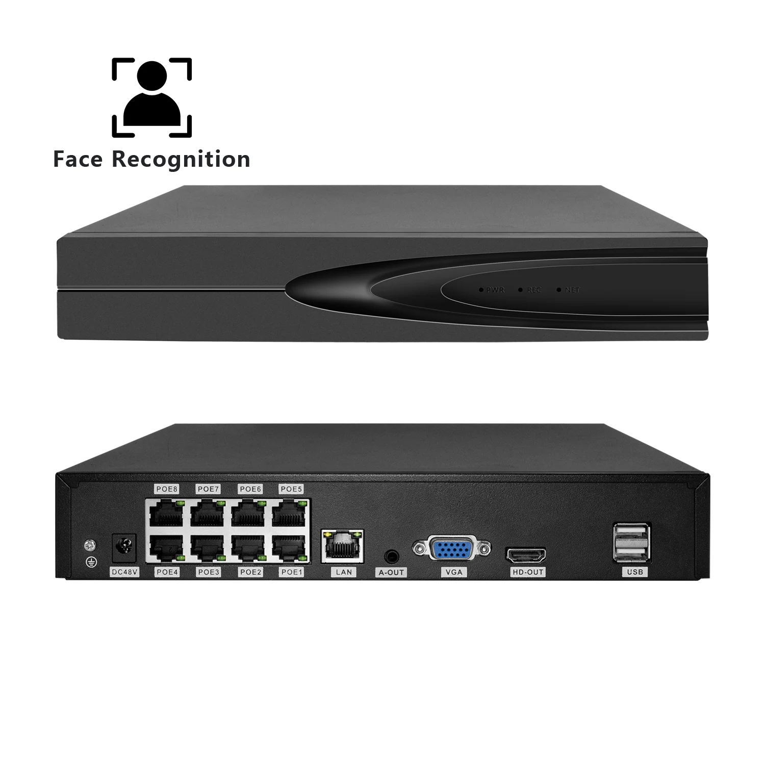 OEM 4K 8 Channel Facial Comparison PoE NVR AI Detection Security Camera System 8MP 10CH Plug and Play Network Video Recorder