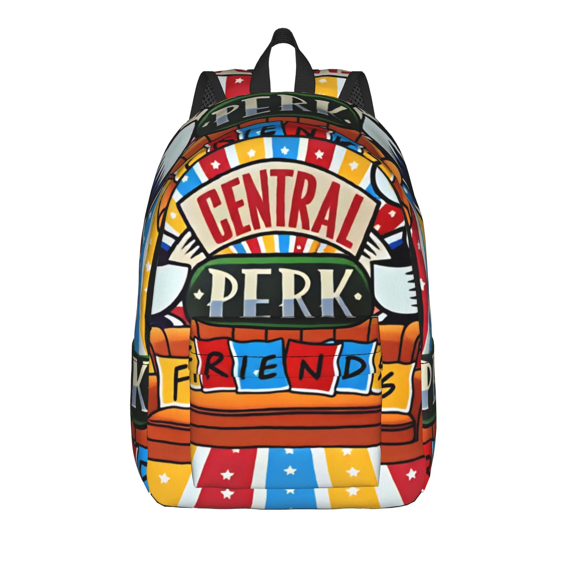 

Friends Retro Burst Sofa Print Backpack Cycling Backpacks Student Unisex Designer Pattern School Bags Leisure Rucksack