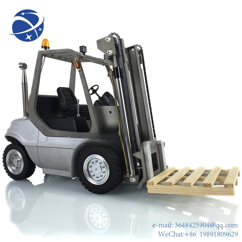 YYHC1/14  Hydraulic Forklift LESU Remote Control Transfer Car Metal Model ESC Horn Motor Tamiyay Tractor Truck Toys Th16471-SMT9