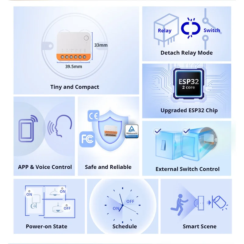 Y43A-3PCS Ewelink Wi-Fi Smart Switch Tweewegbediening Smart Home Module Voice Afstandsbediening Voor Alexa Google Assistent