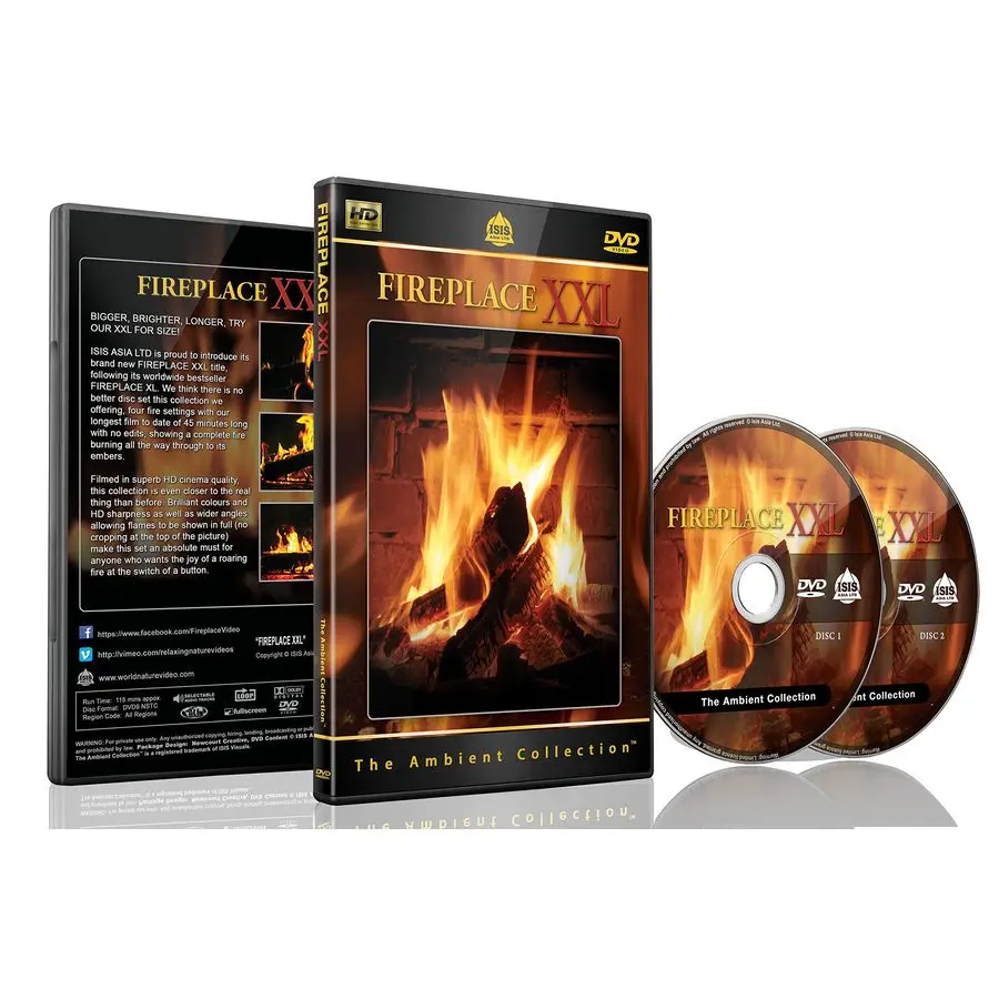 

DVD-камин XXL 2-DVD-набор с двойными удлиненными огнями и горящими звуками по дереву