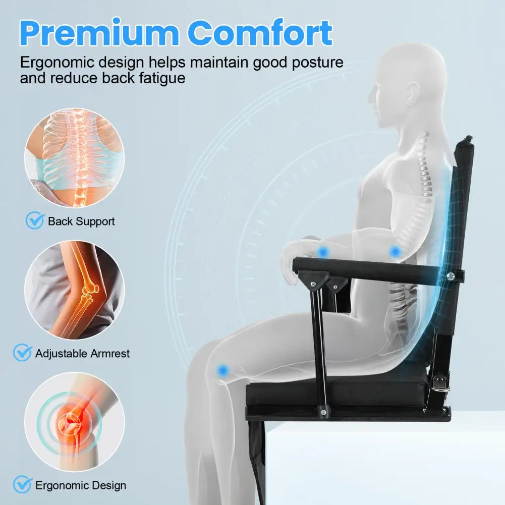 2 Pcs Folding Stadium Seat with Back Support Cushion Portable Bleacher Chair Cup Holder Shoulder Strap for Sport Events