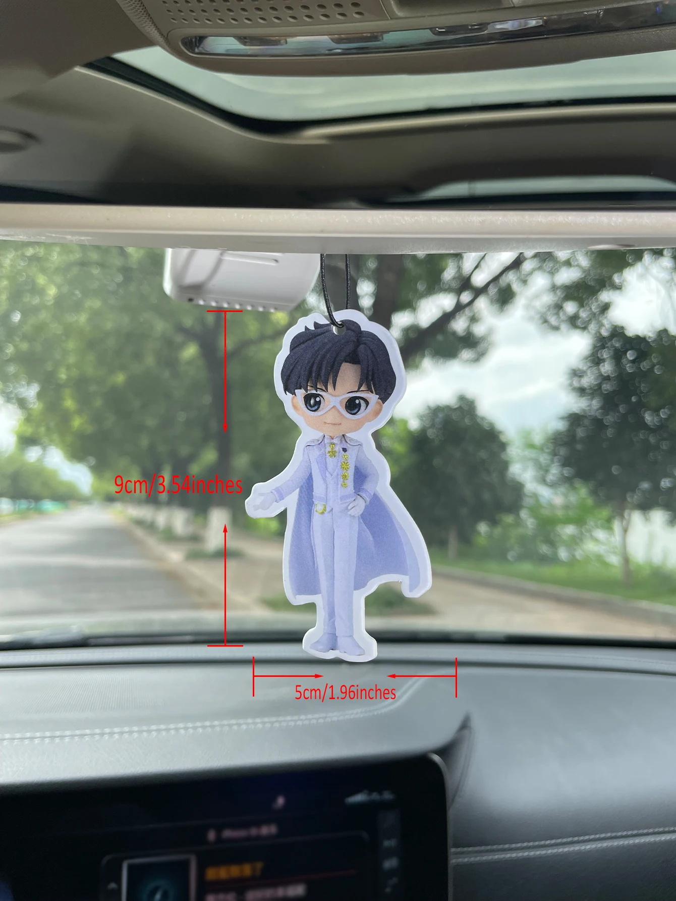 Tuxedo Mask Sailor Moon Chibi Figure‑Style Hanging Car Air Freshener, Anime Character Paper Air Fragrance, Natural Plant‑Derived