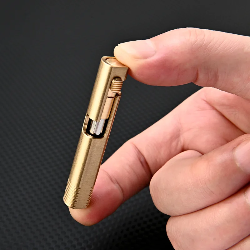 MINI Brass Pen Detachable Keychain Pendant Portable Travel Pocket Pen Signature Gift Pen Ballpoint Pen Portable Gadget