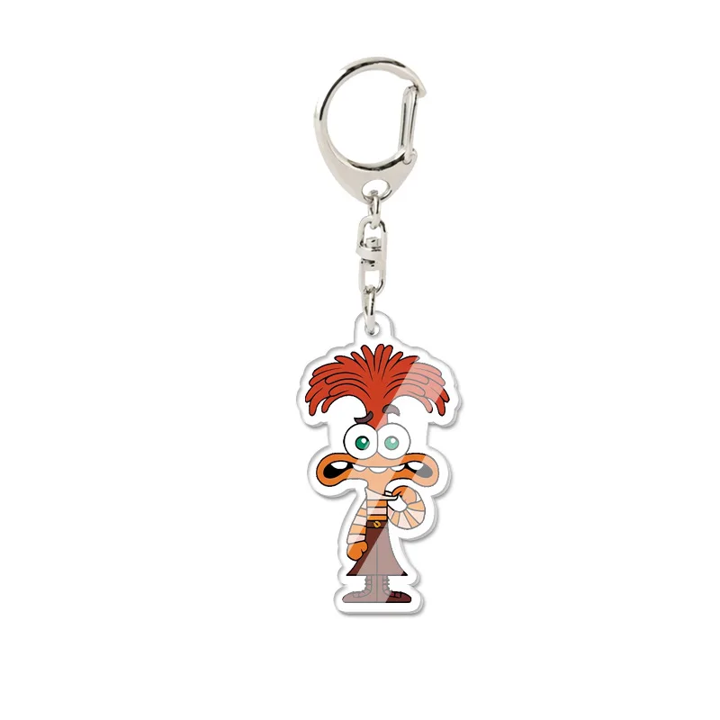 Inside Out 2 Cartoon Double Sided Pattern Key Chain Head Team Hanging Ornaments Brain Teasers Key Chain Gift