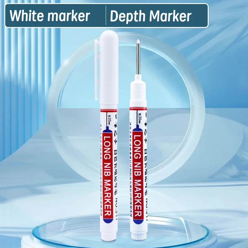 Long Headed 20mm White Marker Pens Fine Tip, Non-Toxic, Quick-Dry Alcohol Drawing, Graffiti,Wood Deep Hole for Metal, Wood image 5