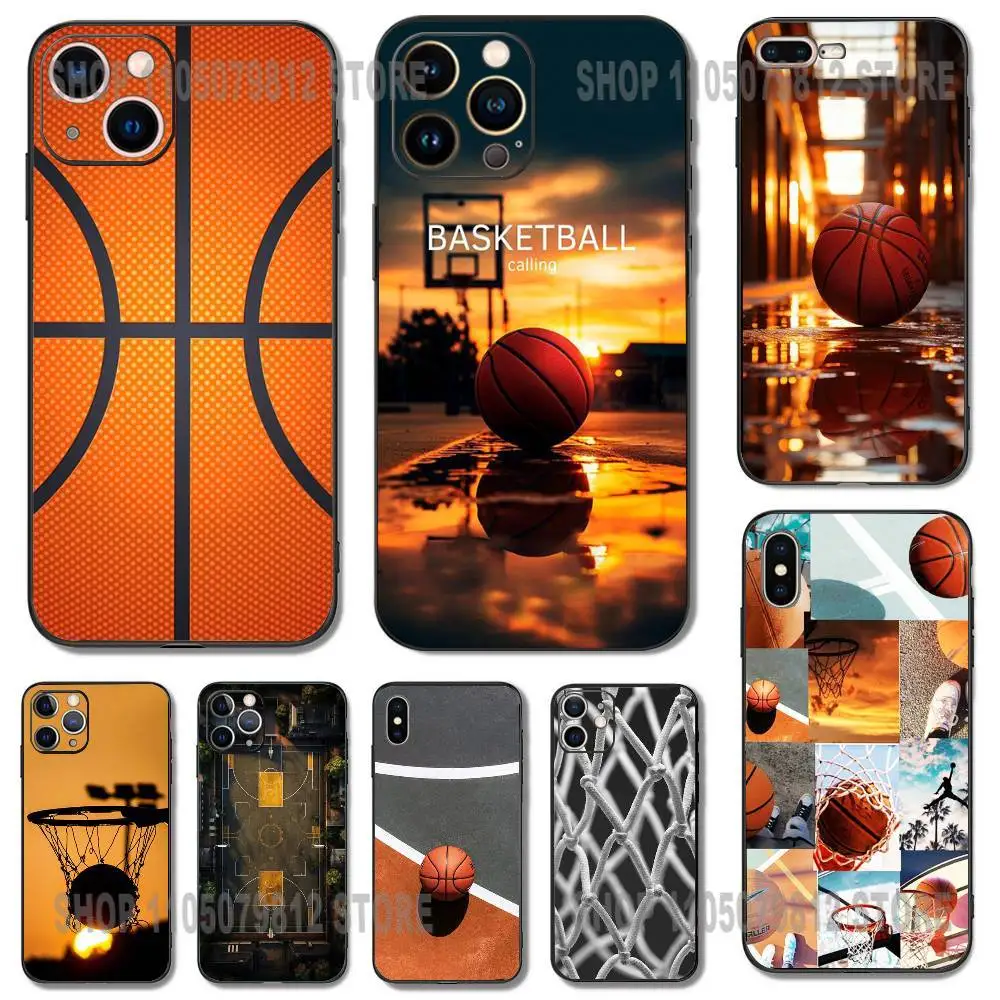 

Basketball Sport Phone Case For iPhone 17 16,15,14,13,12,11,Pro,XS,Max,XR,Plus,Mini Soft Silicone Black Shockproof