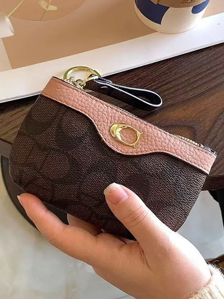New round C coin purse, convenient 2026 new key pouch, portable 2-in-1 mini lightweight wallet