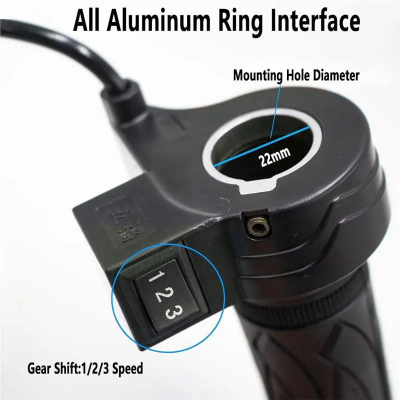 NEW-Handlebar Accelerator 3-Speed Electric Bike Scooter Speed Control Throttle Twist Grip For E-Bike Replacement Motorcycle image 6
