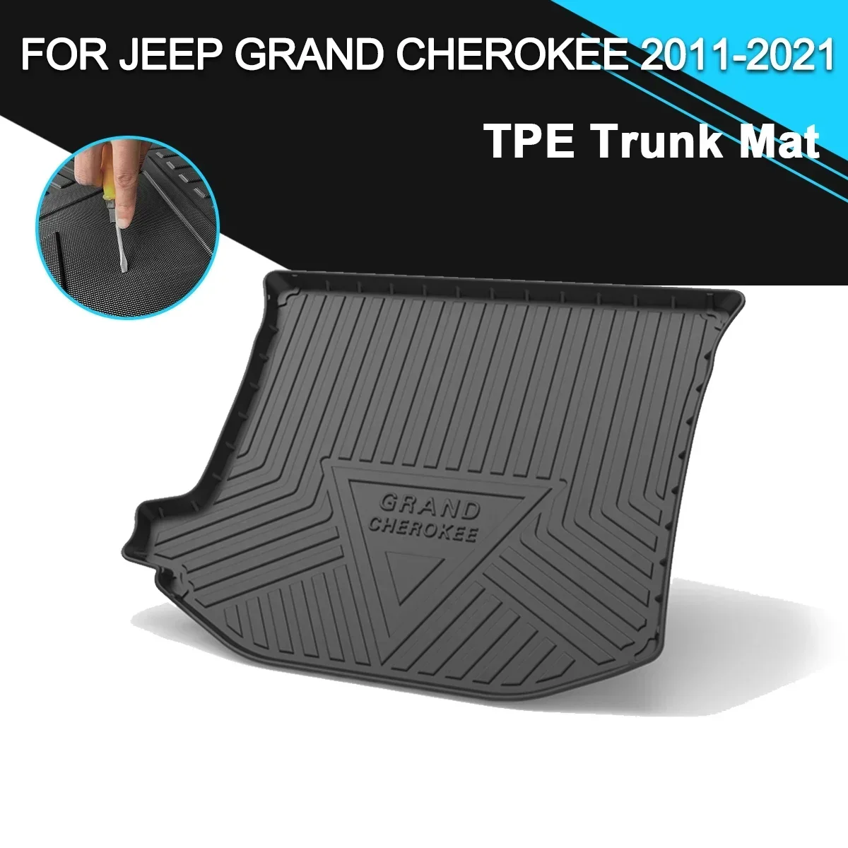 

Car Rear Trunk Cover Mat Non-Slip Waterproof Rubber TPE Cargo Liner Accessories For Jeep Grand Cherokee 2011-2021