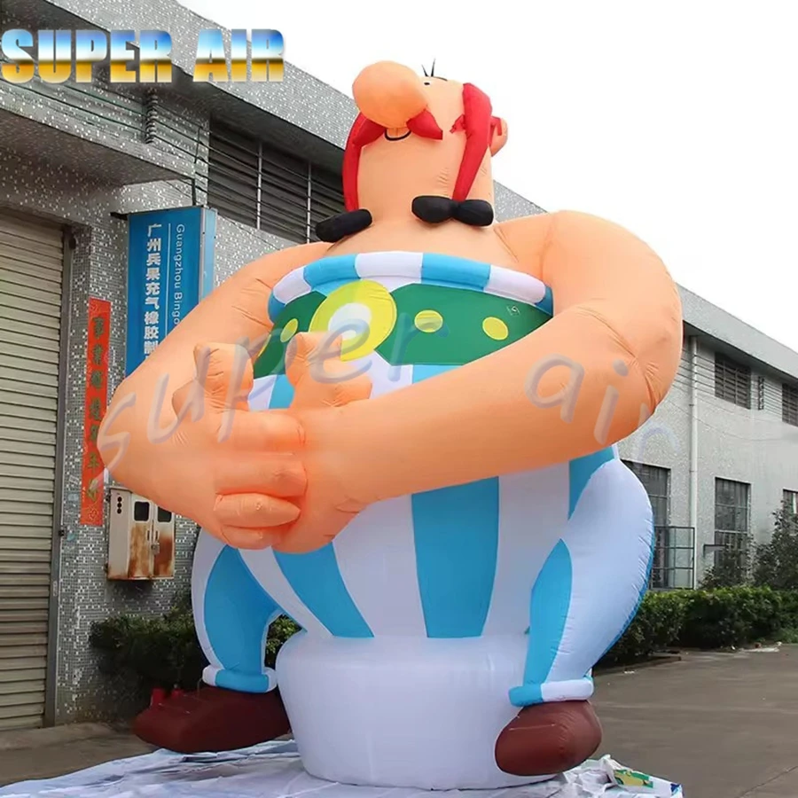 Hoge kwaliteit op maat gemaakte productie opblaasbare stripfiguur gigantische opblaasbare dikke persoon