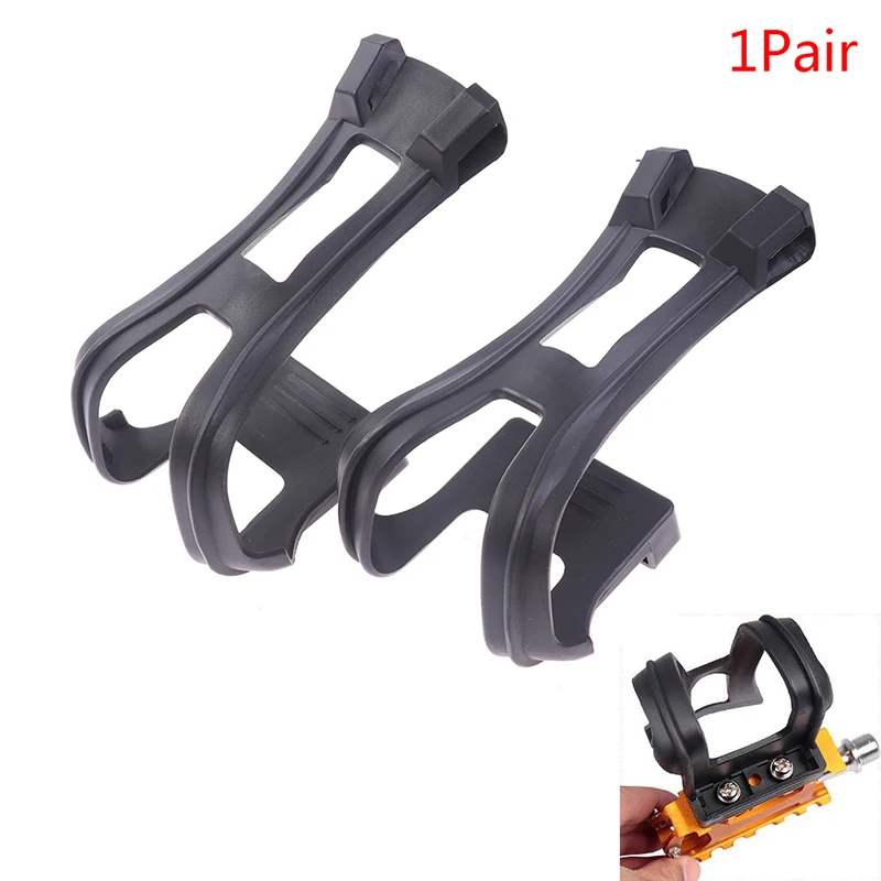 Bicycle Bike Strapless Toe Pedal Clips Black Ultra-light Bicycle Pedal Half Clips With Screws Cycling Accessories 1 Pair