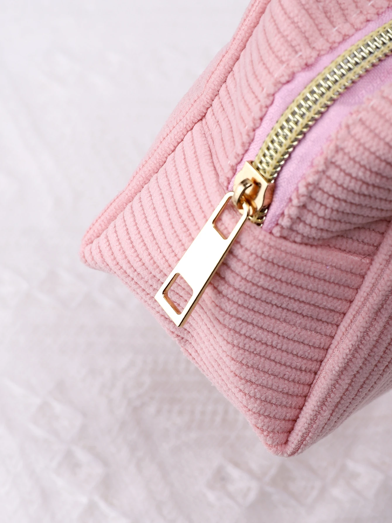 Custom Embroidered Corduroy Square Pencil Case, Personalized Name Cosmetic Bag, Custom Gift for Back to School & Birthday view 5