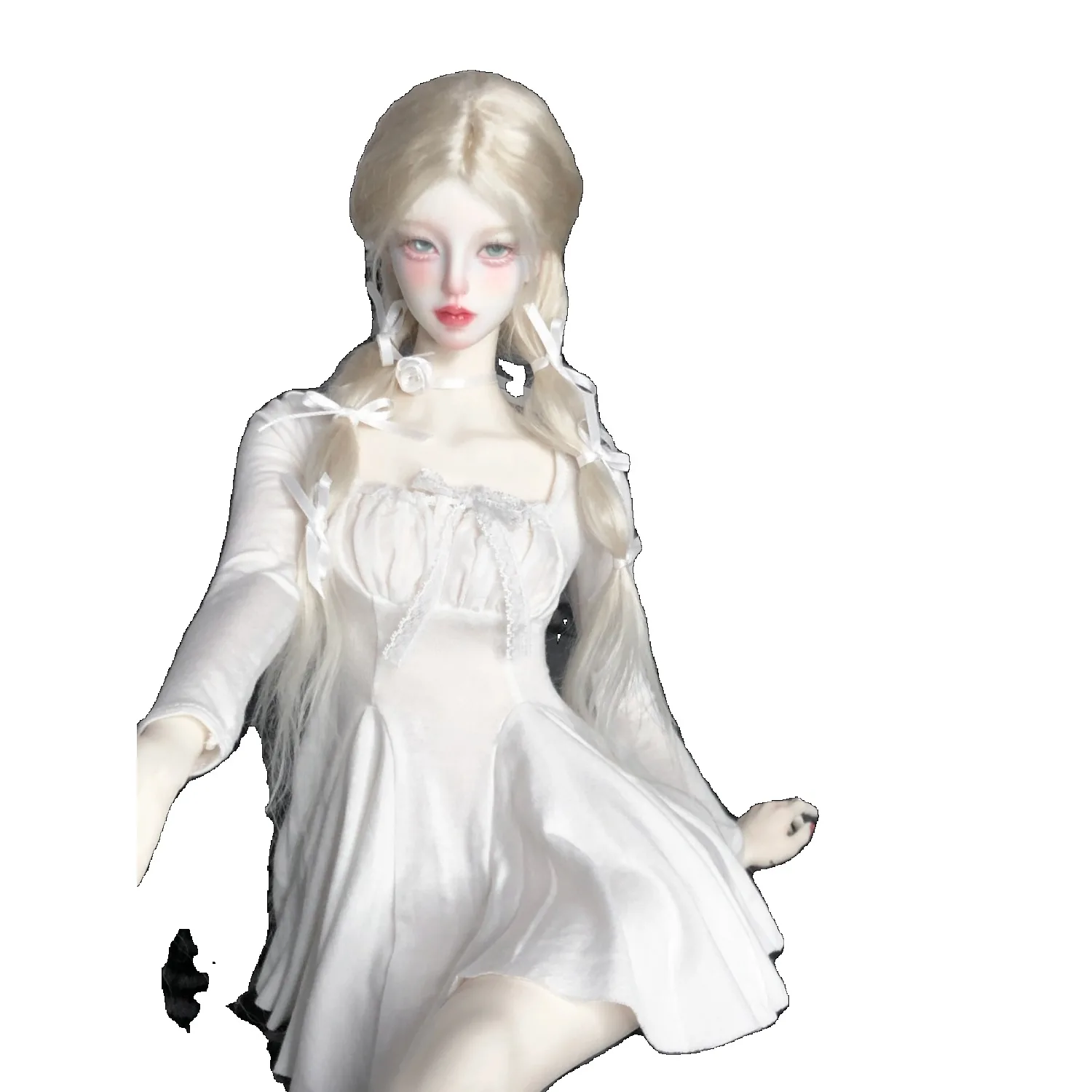 Bjd Kleidung 1/3 Daily Pure Desire Kurzes weißes Kleid BJD Accessoires Weißes Kleid Süßes Mädchen